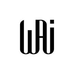 initial three letter wai logo unique