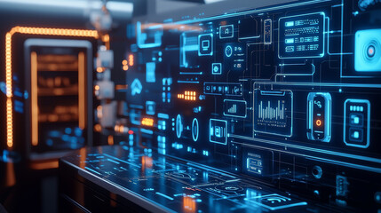 Obraz premium Modern smart house with internet of things concept