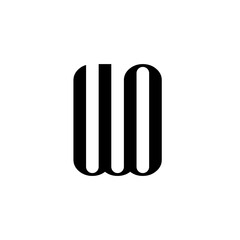 initial two letter wo logo unique