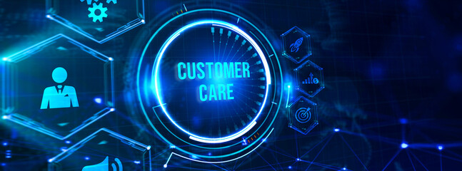 Individual customer service and CRM. Customer care. 3d illustration