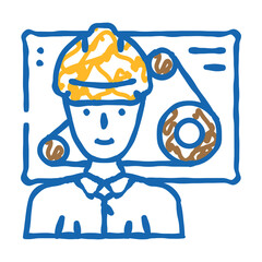 mechanical engineer worker doodle icon sketch vector. mechanical engineer worker sign. isolated symbol illustration