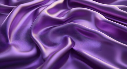 Fototapeta premium Purple satin fabric, an elegant and luxurious background. Purple silk texture. Purple cloth background. Purple silk satin fabric with waves