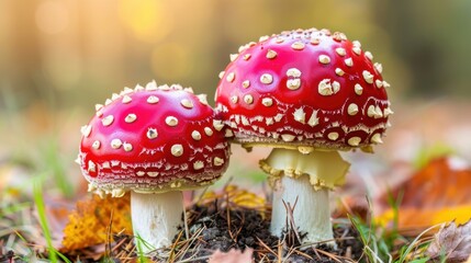 Obraz premium Mushroom on a quiet background, magnificent mushroom details. Background subtle, mushroom strong.