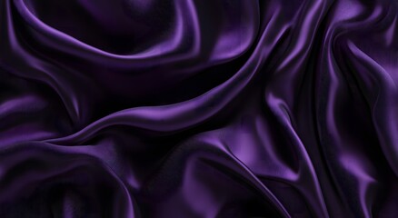 Obraz premium Purple satin fabric, an elegant and luxurious background. Purple silk texture. Purple cloth background. Purple silk satin fabric with waves