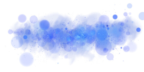 A luminous bokeh that gently shimmers with blue and purple light. Light abstract glowing lights. Glowing bokeh effect isolated. Christmas background made of glowing dust. PNG.