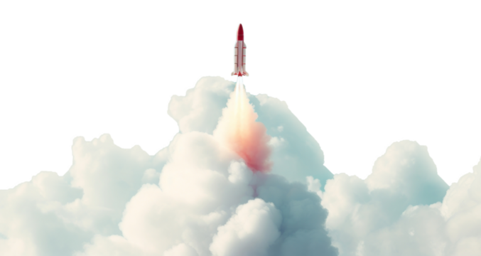 PNG Rocket shaped as a clouds in the sky background missile spacecraft ammunition. - Powered by Adobe