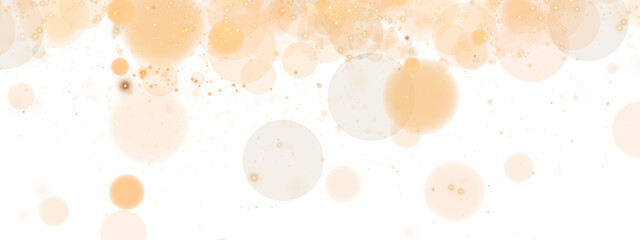 A luminous bokeh that gently shimmers with golden light. Light abstract glowing lights. Glowing bokeh effect isolated. Christmas background made of glowing dust. PNG.