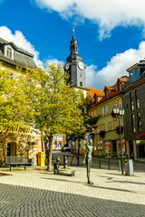 Obraz premium Herbstliche Wanderung durch den wunderschönen Thüringer Wald über den Kickelhahn bei Ilmenau - Thüringen - Deutschland