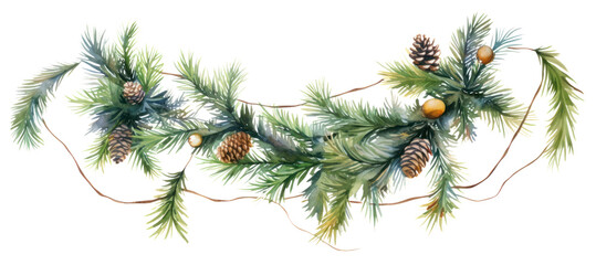 Naklejka premium Christmas conifer branch plant.