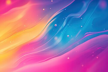 Vibrant gradient background with abstract waves and bubbles for creative design