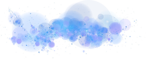 Obraz premium A luminous bokeh that gently shimmers with blue and purple light. Light abstract glowing lights. Glowing bokeh effect isolated. Christmas background made of glowing dust. PNG.