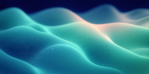 Hyber realistic photo of  Blue green wavy abstract grainy gradient illustration.  , copy space for text,