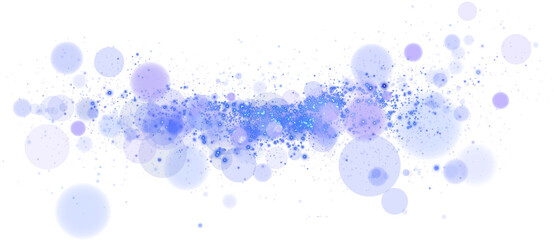 A luminous bokeh that gently shimmers with blue and purple light. Light abstract glowing lights. Glowing bokeh effect isolated. Christmas background made of glowing dust. PNG