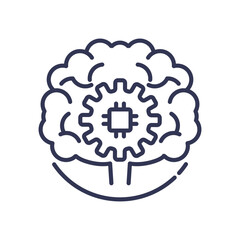 Illustration of a brain with a microchip, symbolizing the integration of AI in IntelligentCoaching.