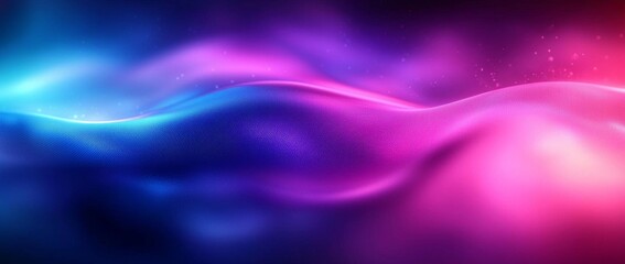 Hyber realistic photo of  Neon colors flow, grainy texture effect, purple pink blue color gradient background blurred futuristic banner design  , copy space for text,