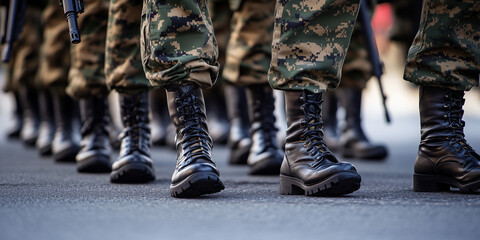 Fototapeta premium pair of army boots 