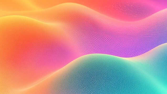 Hyber realistic photo of  Retro grainy gradient background noise texture effect summer poster design orange teal green pink abstract wave pattern  , copy space for text,