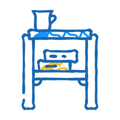 side table living room doodle icon sketch vector. side table living room sign. isolated symbol illustration