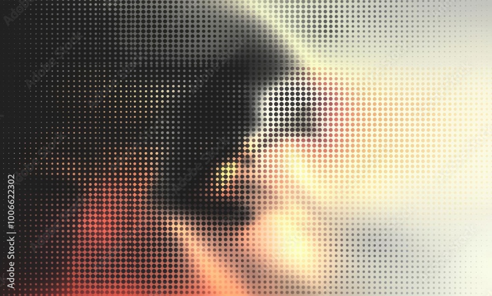 Wall mural hyber realistic photo of vector halftone gradient effect. vibrant abstract background. retro 80's st