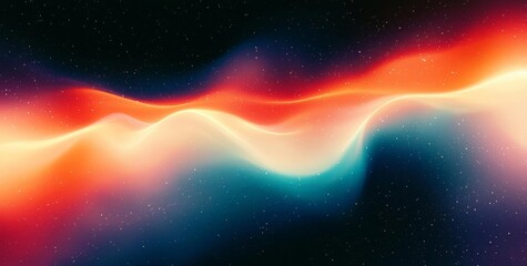 Hyber realistic photo of  Vibrant orange teal white psychedelic grainy gradient color flow wave on...