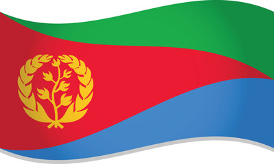Fototapeta premium Eritrea Country Flag Waving 3D Style Vector