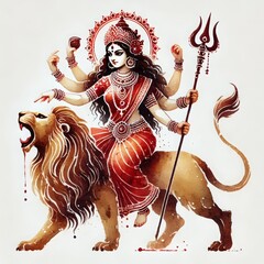 Indian Festival Navratri, Indian God shri Druga in Happy Durga Puja Subh Navratri