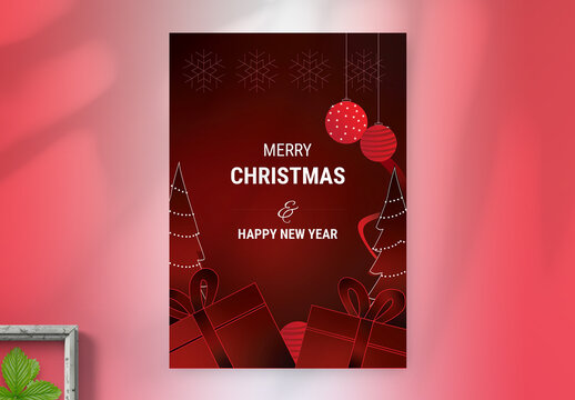 Merry Christmas Invitation Card Template