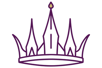 Regal Crown with Talons Vector Illustration in Minimalist Outline Style
