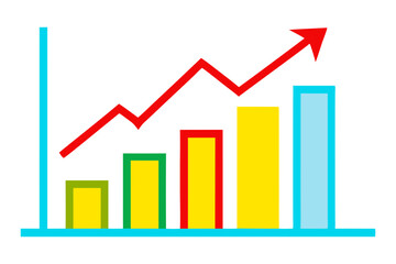 Obraz premium Visualize Your Success with an Outlined Business Growth Chart Vector Illustration 