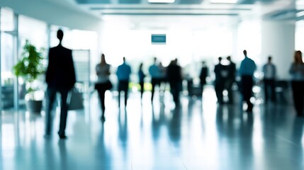 Blurred Business Meeting in Modern Office Environment