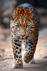 Obraz premium Illustration of a leopard in flames 