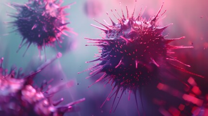 virus cluster floating in a sterile environment