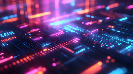 Obraz premium 3D Close-Up of a Futuristic Financial Ledger with Holographic Entries | Macro Shot Symbolizing Leadership in Financial Responsibility and Decision-Making Tools