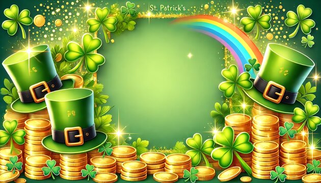 A festive St. Patrick's Day with a bright green background