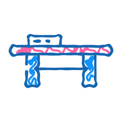 coffee table living room doodle icon sketch vector. coffee table living room sign. isolated symbol illustration