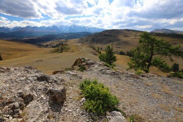 Aktash, Altai Republic. Scenic view of Altai mountains.