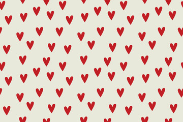Seamless Red heart pattern and background vector illustration. Valentines day and Love Template for Graphic Print, Textile, Romantic Gift wrapping paper, Wallpaper. Wedding Theme Textile, Banner
