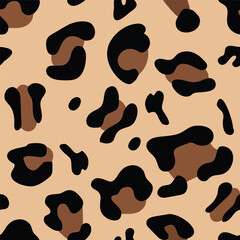 Animal Seamless pattern. Leopard, cheetah Skin pattern. Wild Predator ornament for Fabric, Textile, Graphic print, Wallpapers. Decorative Vector Flat background Illustration, Safari Theme Template