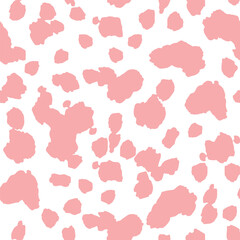 Seamless Pink polka dot pattern. Playful and versatile vector Background of scattering of hand drawn Abstract Spots in variety of soft color. Template For Textile, Wallpaper, Fabric, Wrapping Paper