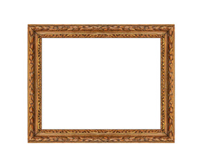 Antique picture frame isolated on white background.