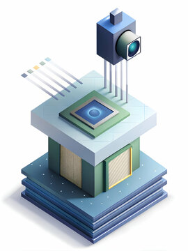 Macro Shot of Quantum Supercomputer Circuit: Real-Time Vote Auditing Concept Showcasing Unprecedented Speed and Accuracy in Election Verification