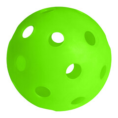 Green Pickleball isolated on a transparent background.