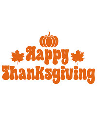 Happy Thanksgiving typography clip art design on plain white transparent isolated background for card, shirt, hoodie, sweatshirt, apparel, card, tag, mug, icon, poster or badge