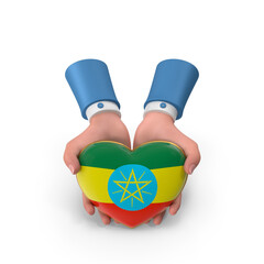 Ethiopia flag heart 3d