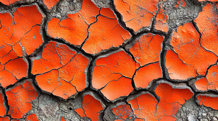 This high-resolution image features a vibrant orange cracked texture, perfect for background use in various design projects, conveying decay and creativity