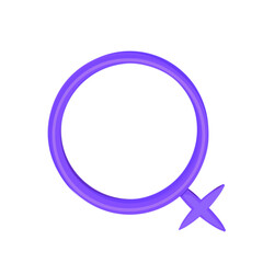 purple female gender identity vector logo icon without background