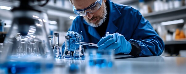 Scientists developing vaccines in a highly advanced biolab, combating global diseases