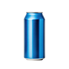 A blue aluminum soda can isolated on transparent background.