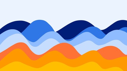 Blue and orange wave gradient abstract background