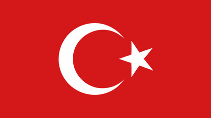 Obraz premium Turkey's national flag on a clean red background